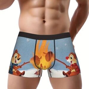 New! Funny Chip & Dale Breathable Boxers Flyless Mens Underwear Boxer Briefs XL